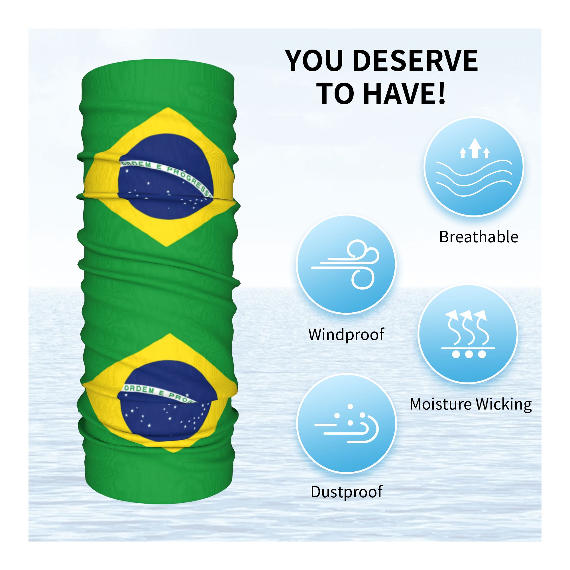 Custom Brazil Flag Bandana Nec - Neck Gaiter Face Cover ulasan dan harga