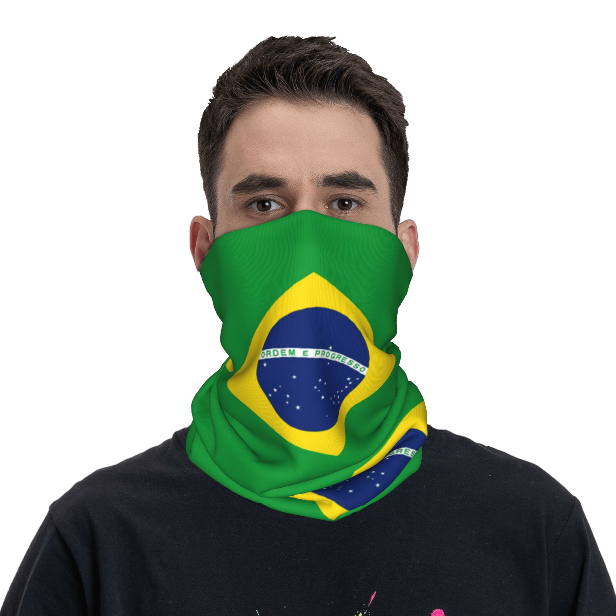 Custom Brazil Flag Bandana Nec - Neck Gaiter Face Cover ulasan dan harga