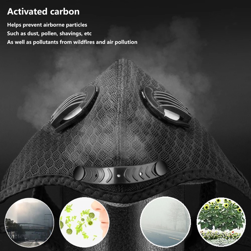 Cycling Face Mask Sport Washab - Dust Mask Construction ulasan dan harga