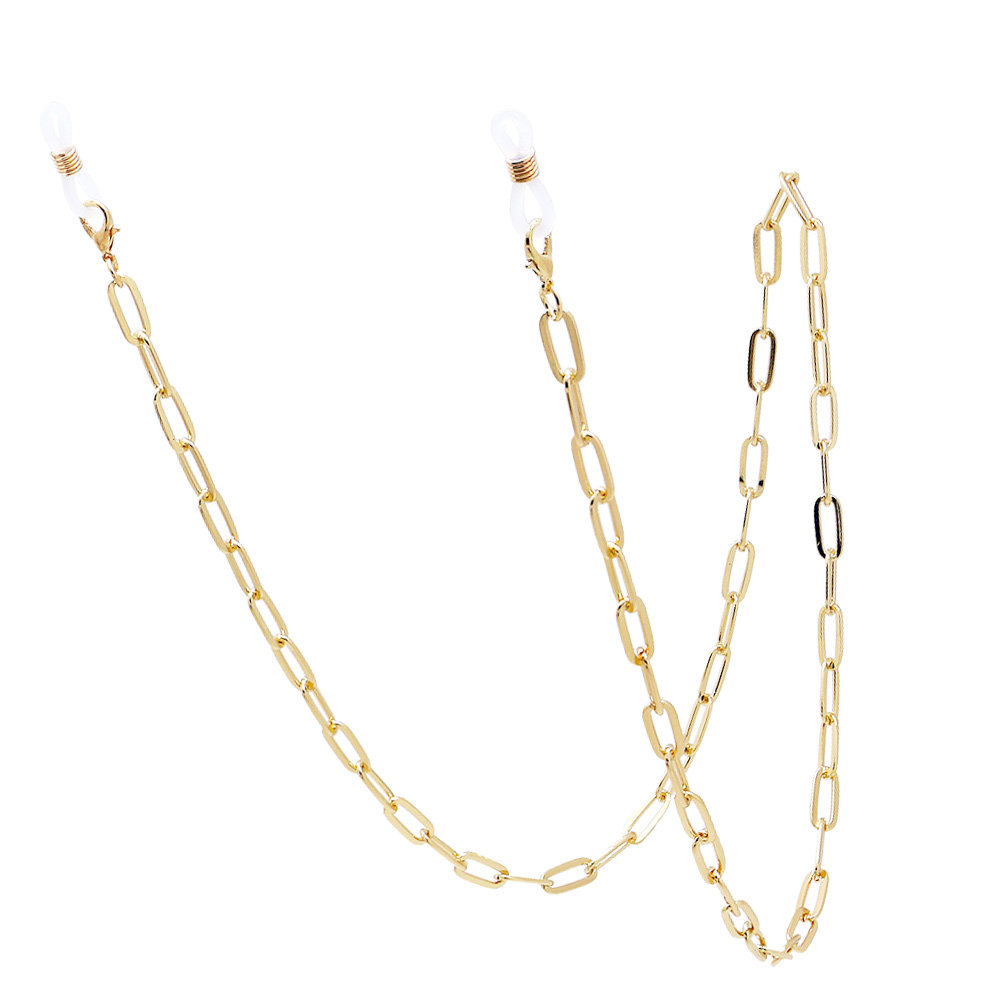 Gold Metal Paperclip Eyeglasse - Mask Chain Holder ulasan dan harga
